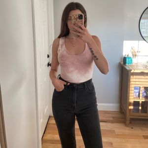 Pink tie dye bodysuit